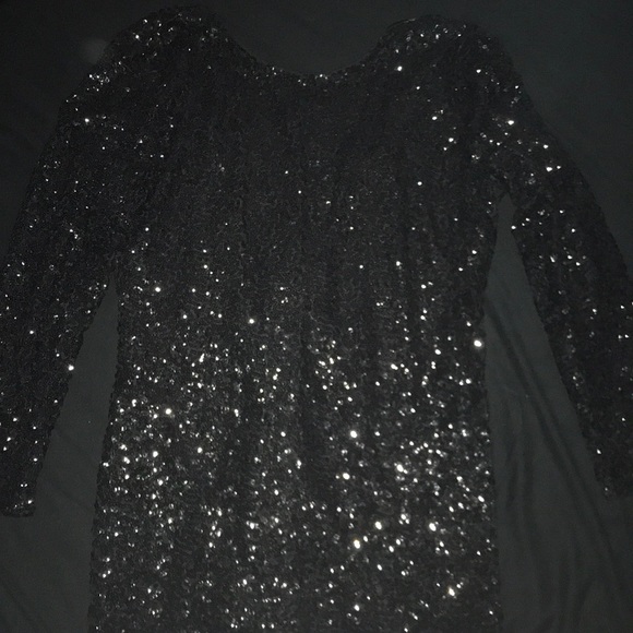 Black sequin low back dress - Picture 1 of 2